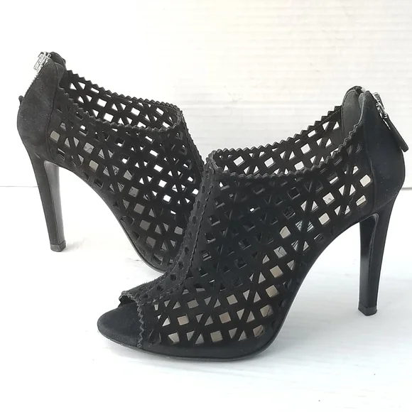 Prada cutout Black booties heels